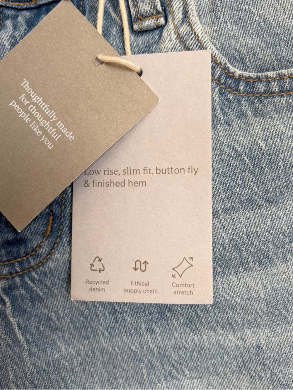 NWT Oliver Logan Chester Slim Straight Jeans Light Indigo Worn 2/26 - Picture 8 of 9
